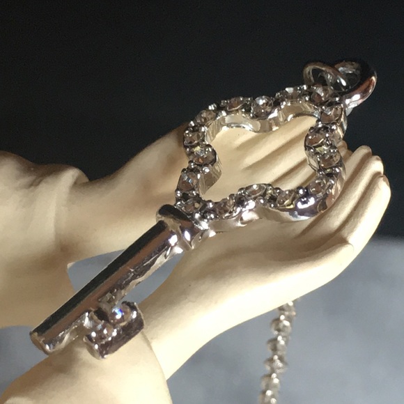 Crystal Rhinestone Key Necklace - Picture 3 of 14